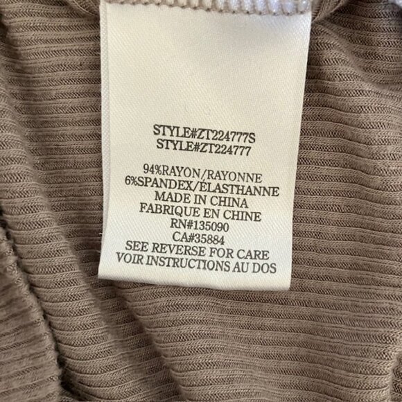 Z Supply Cait Long Sleeve Ribbed Henley Top - Earth - Size Small - Picture 8 of 8